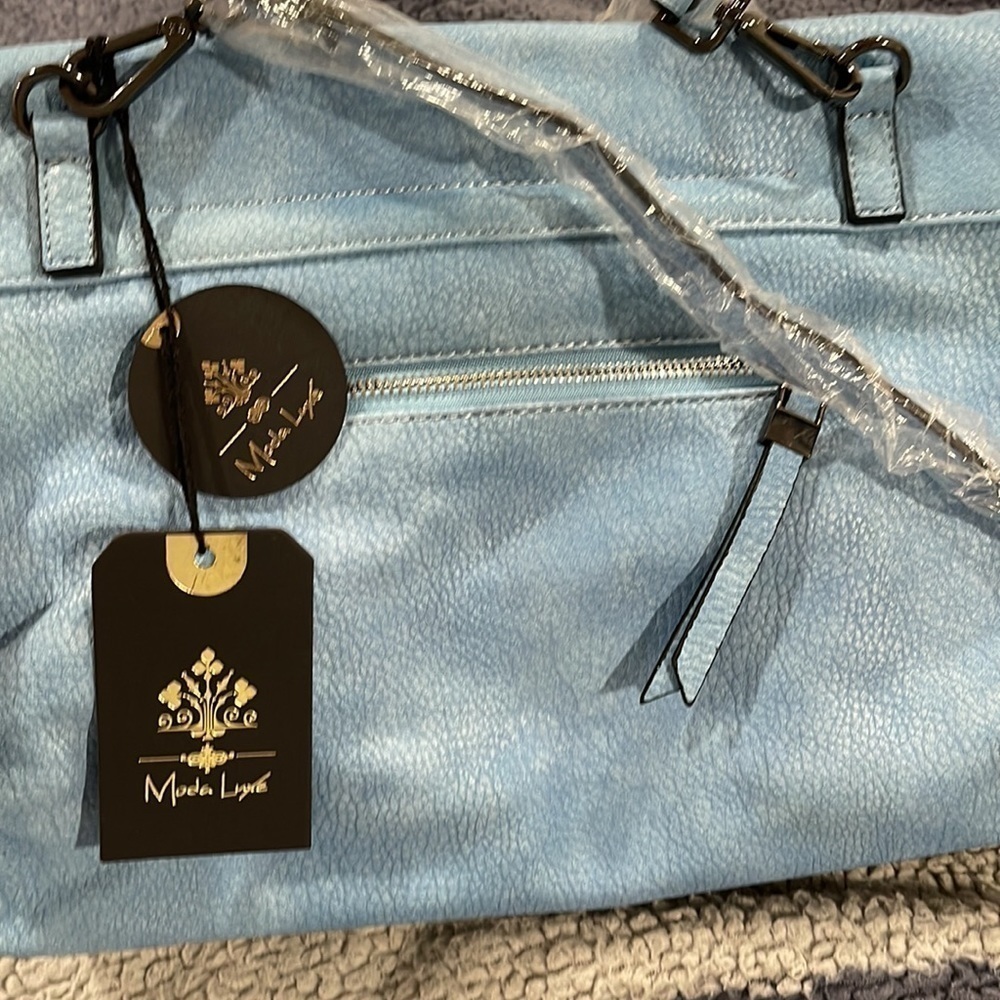 Light sky blue bag leather - Picture 4 of 4